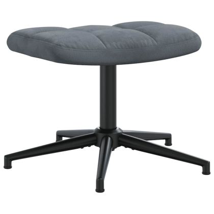 Релаксиращ стол с табуретка, тъмносив, кадифе