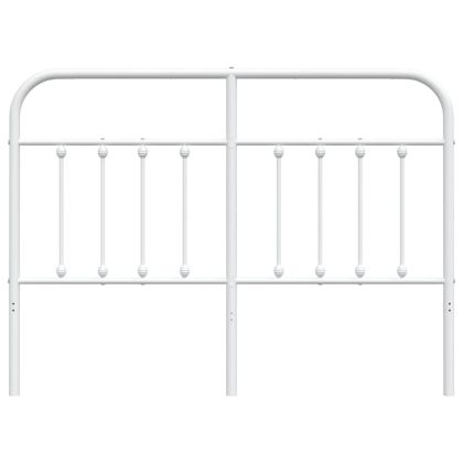 Метална табла за глава, бяла, 140 см