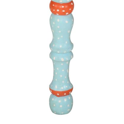 Маса за кафе, синя, ръчно рисувана, мангово дърво масив