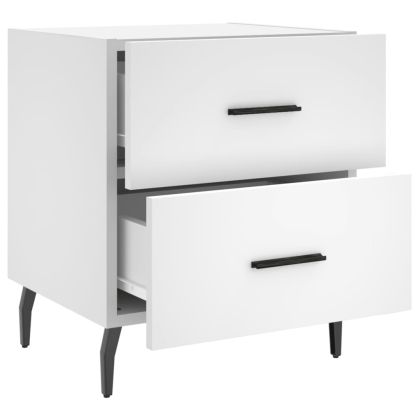 Нощно шкафче, бяло, 40x35x47,5 см, инженерно дърво