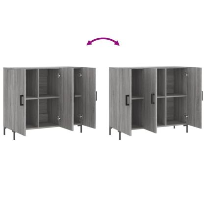 Сайдборд, Сив сонома, 90x34x80 см, инженерно дърво