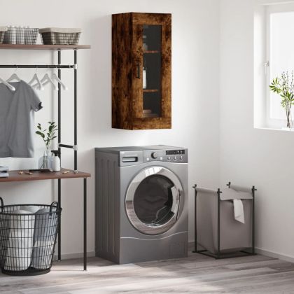 Стенен шкаф опушен дъб 34,5x34x90 см