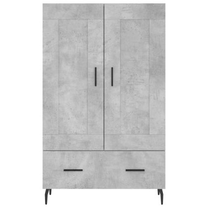 Висок шкаф, бетонно сиво, 69,5x31x115 см, инженерно дърво