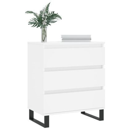 Сайдборд, бял, 60x35x70 см, инженерно дърво