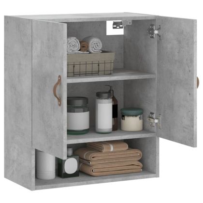 Стенен шкаф, бетонно сив, 60x31x70 см, инженерно дърво