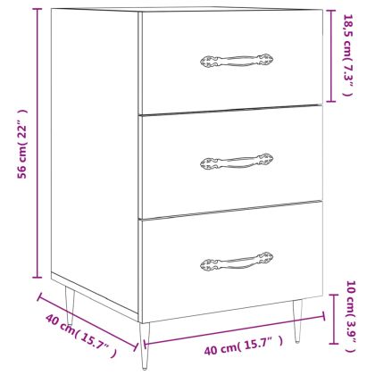Нощно шкафче, дъб сонома, инженерно дърво 40x40x66 см