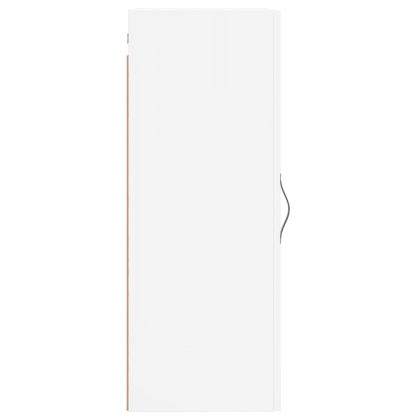 Стенен шкаф, бял, 34,5x34x90 см, инженерно дърво