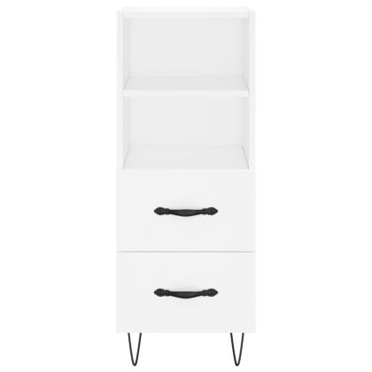 Висок шкаф, бял, 34,5x34x180 см, инженерно дърво