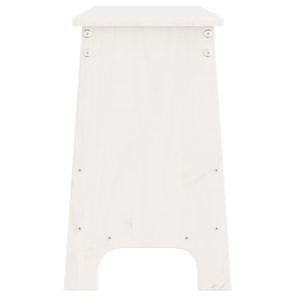 Пейка за антре, бяла, 160x28x45 см, борово дърво масив