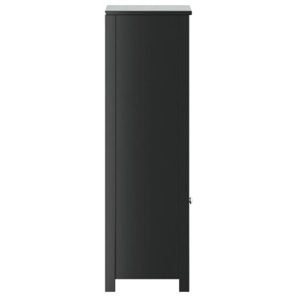 Шкаф за баня "BERG", черен, 40x34x110 см, бор масив