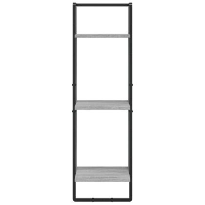Стенен рафт на 3 нива сив сонома 30x25x100 см инженерно дърво