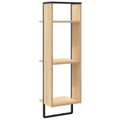 Стенен рафт на 3 нива сонома дъб 30x25x100 см инженерно дърво