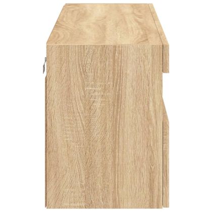 Стенен ТВ шкаф с LED осветление, сонома дъб, 100x30x40 см