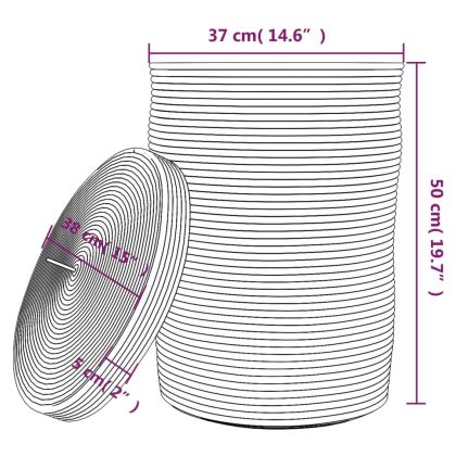 Кош за съхранение с капак кафяво и бяло Ø37x50 см памук