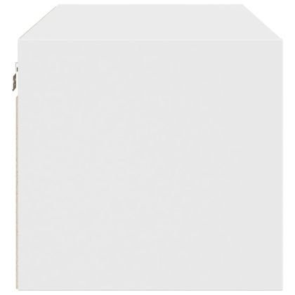 Стенен шкаф със стъклени врати, бял, 102x37x35 см