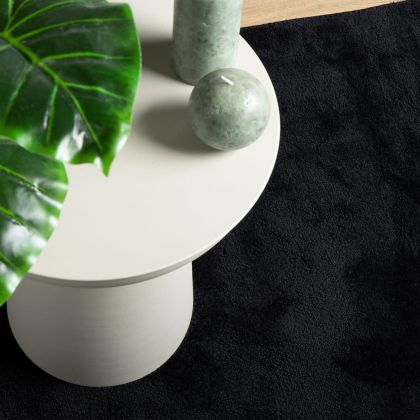 Килим OVIEDO с къс косъм, черен, 120x120 см