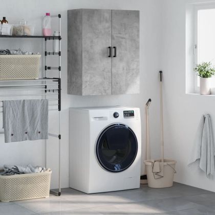 Стенен шкаф бетонно сив 69,5x34x90 см