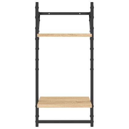 Комплект рафтове за стена 6 части дъб сонома инженерно дърво