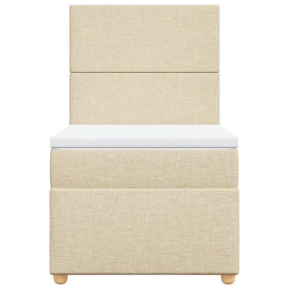 Боксспринг легло с матрак, кремава, 80x200 см, плат