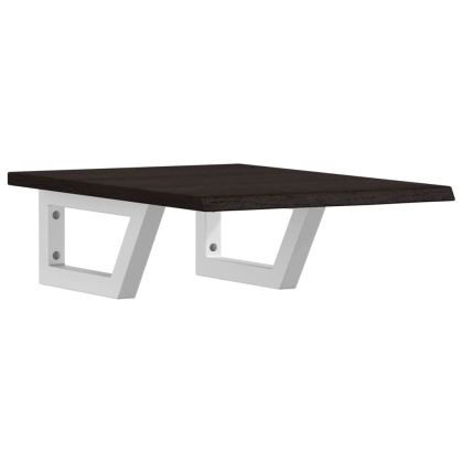 Стенен рафт за мивка, стомана и масивно дърво дъб