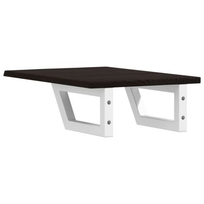 Стенен рафт за мивка, стомана и масивно дърво дъб