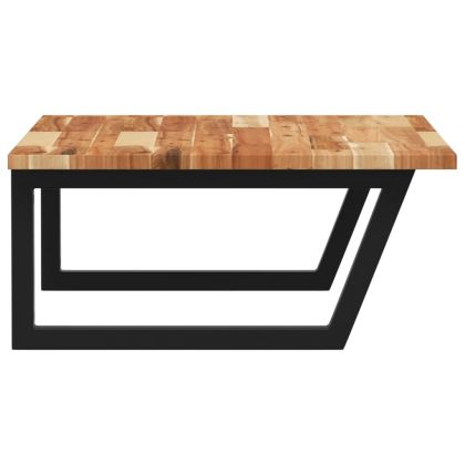 Стенен рафт за мивка, стомана и масивно дърво акация