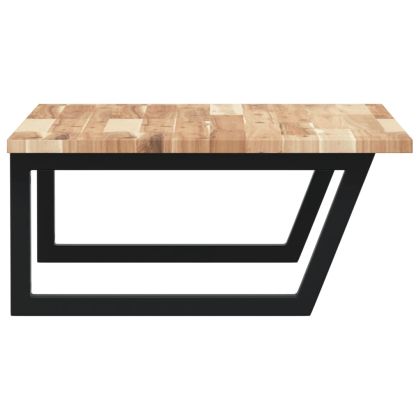 Стенен рафт за мивка, стомана и масивно дърво акация