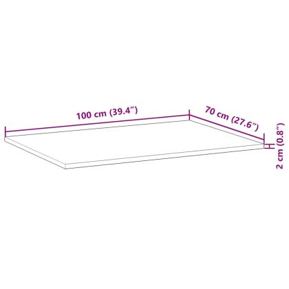 Плот за маса, правоъгълен, 100x70x2 см, акация масив