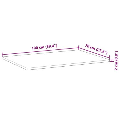 Плот за бюро, маслен финиш, 100x70x2 см, масивно дърво акация