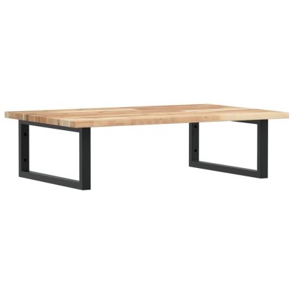 Стенен рафт за мивка, стомана и масивно дърво акация