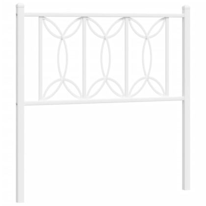 Метална табла за глава, бяла, 80 см