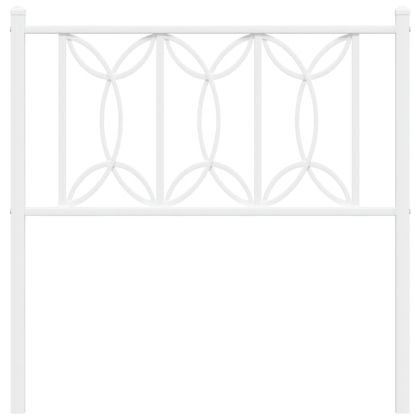 Метална табла за глава, бяла, 80 см