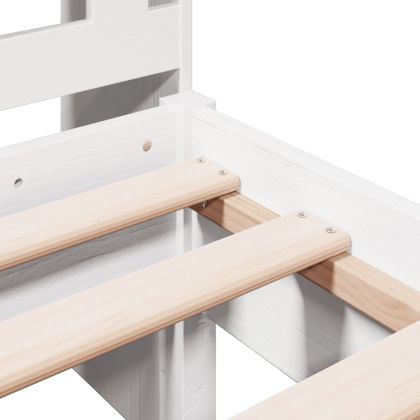 Легло с етажерка за книги, без матрак, 90x200 см, бор масив