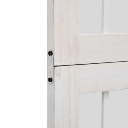 Разделител за стая, 4 панела, бял, дърво пауловния масив