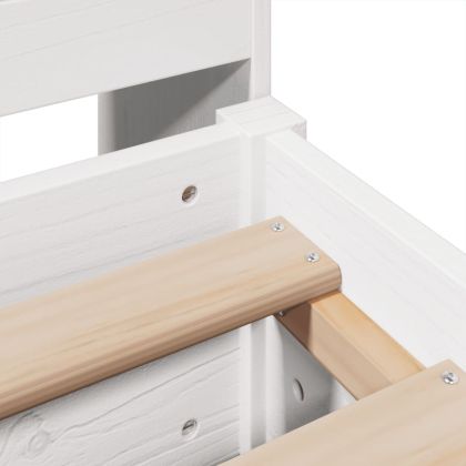 Рамка за легло без матрак, бял, 180x200 см, бор масив