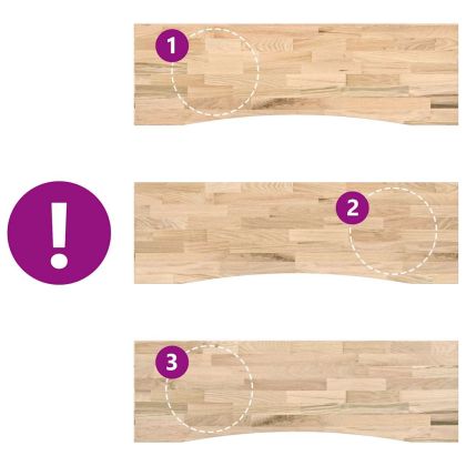 Плот на бюро 160x50x2,5 cm необработен масивен дъб правоъгълна