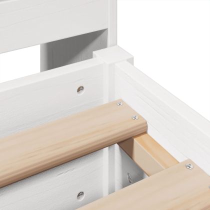 Рамка за легло без матрак, бял, 180x200 см, бор масив