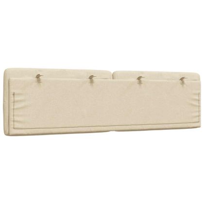 Мека табла за легло, кремава, 180 см, плат