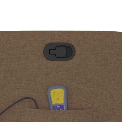 Изправящ масажен реклайнер стол, кафяв, текстил