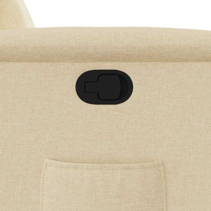 Изправящ реклайнер стол, кремав, текстил