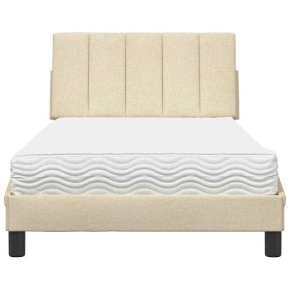 Легло с матрак Hanko, кремаво, 100x200 см, плат