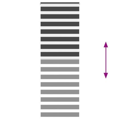 Зеброва щора черна 75x230 см Ширина на плата 70,9 см Полиестер