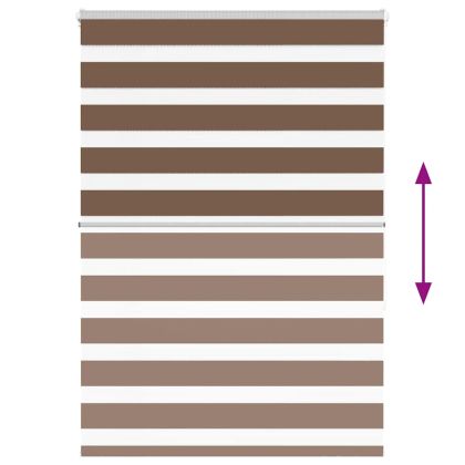Зеброва щора кафяв 100x150 см ширина на плата 95,9 cm полиестер
