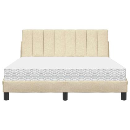 Легло с матрак Hanko, кремаво, 140x190 см, плат