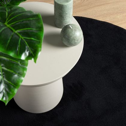 Килим OVIEDO с къс косъм, черен, Ø 200 см