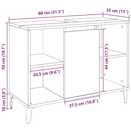 Шкаф за мивка Artisan Oak 80x33x60 cm Инженерна дървесина
