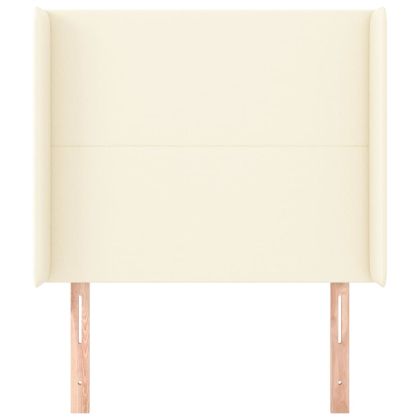 Горна табла с уши, кремава, 93x16x118/128 см, изкуствена кожа