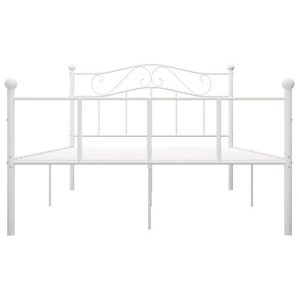 Рамка за легло, бяла, метал, 160x200 см