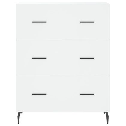 Сайдборд, бял, 69,5x34x90 см, инженерно дърво