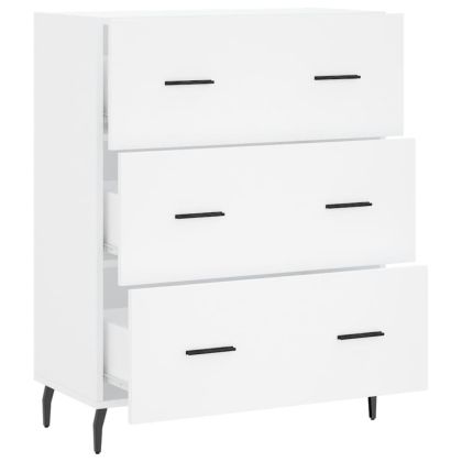 Сайдборд, бял, 69,5x34x90 см, инженерно дърво